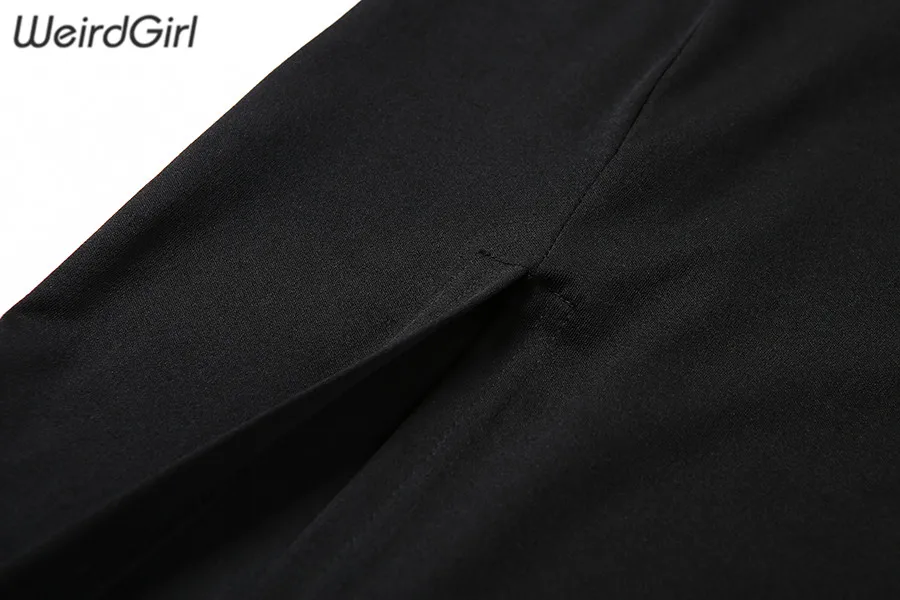 Weirdgirl женское элегантное сексуальное платье с высоким разрезом, с вырезом лодочкой, без бретелек, с пышными рукавами, vestidos, вечерние, для ночного клуба, облегающее, женское