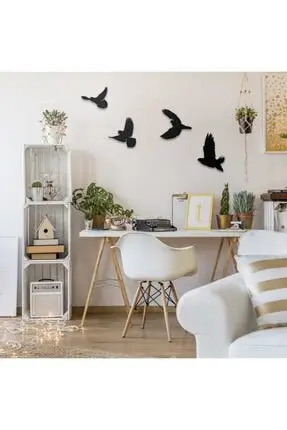

Decorative Modern Four Bird Wall Decoration on Wall Hanging Stickers For Kids Room Home Decoration Animals Decals Wall Art