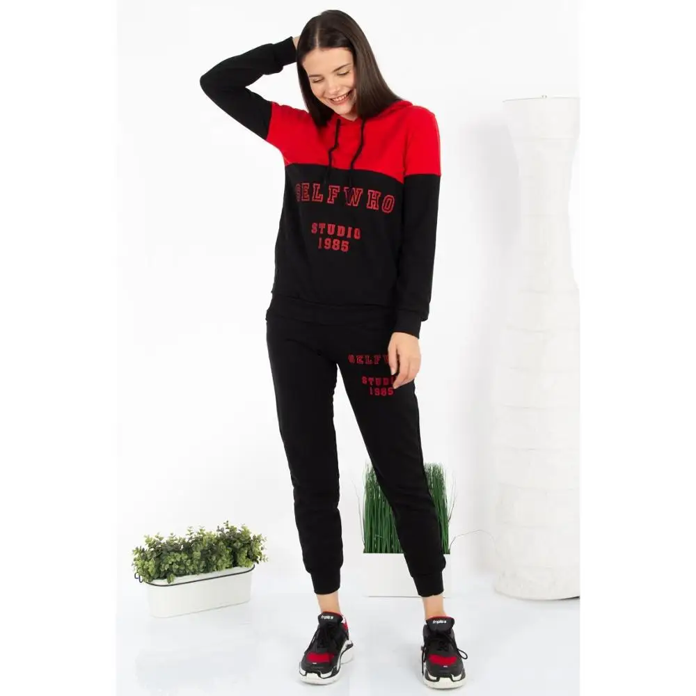 Женский комплект из 2 предметов повседневный теплый спортивный костюм с