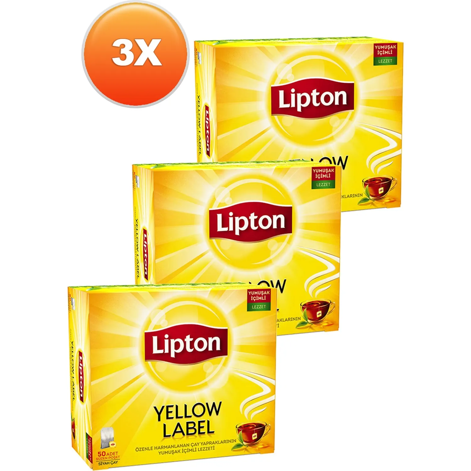 

ITS WONDERFUL SMILE Lipton Yellow Label Cup Tea Bag 50 x 2 Gr. Triple Set FREE SHİPPİNG