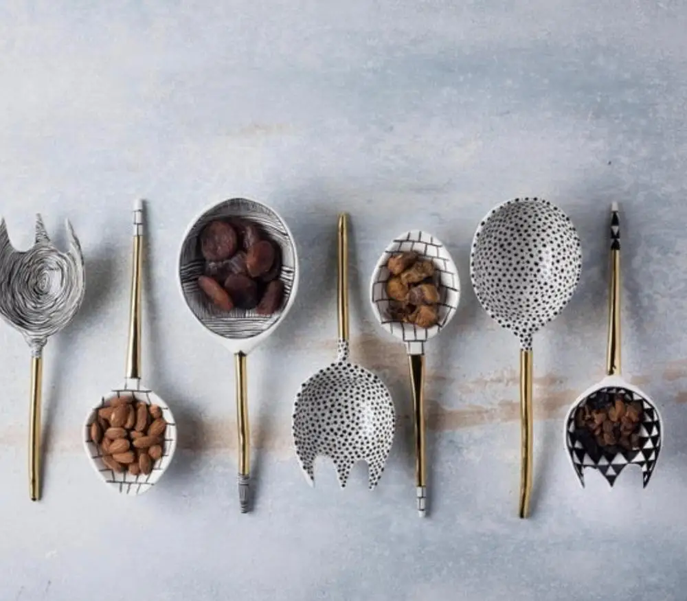 Handmade Triangle Detail Spoon Appetizers