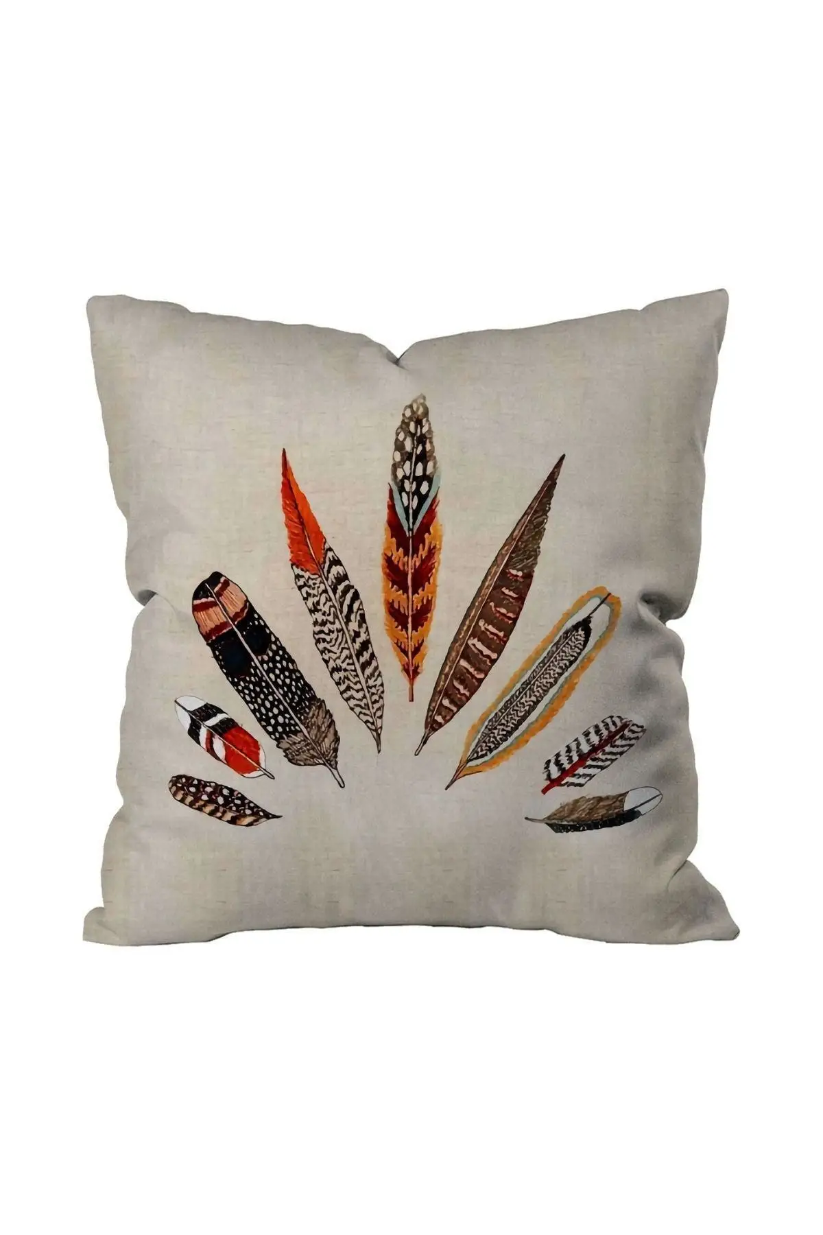 

Colorful Feather Pattern Digital Printed Cushion Cover Decorative Sofa Pillow Case Car Home Decor Throw Pillowcase Cotton Linen