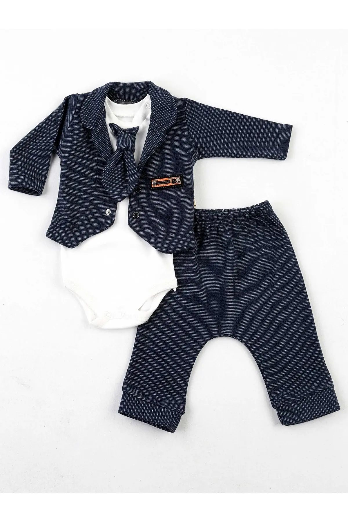 Темно синий сезонная куртка с галстуком для мальчиков комплект из 3 предметов| |