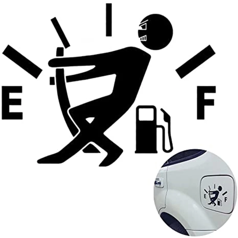 

Etie 5*3.6in Funny Car Stickers High Gas Consumption Decal Fuel Cap Gage Empty Stickers (Black) Auto