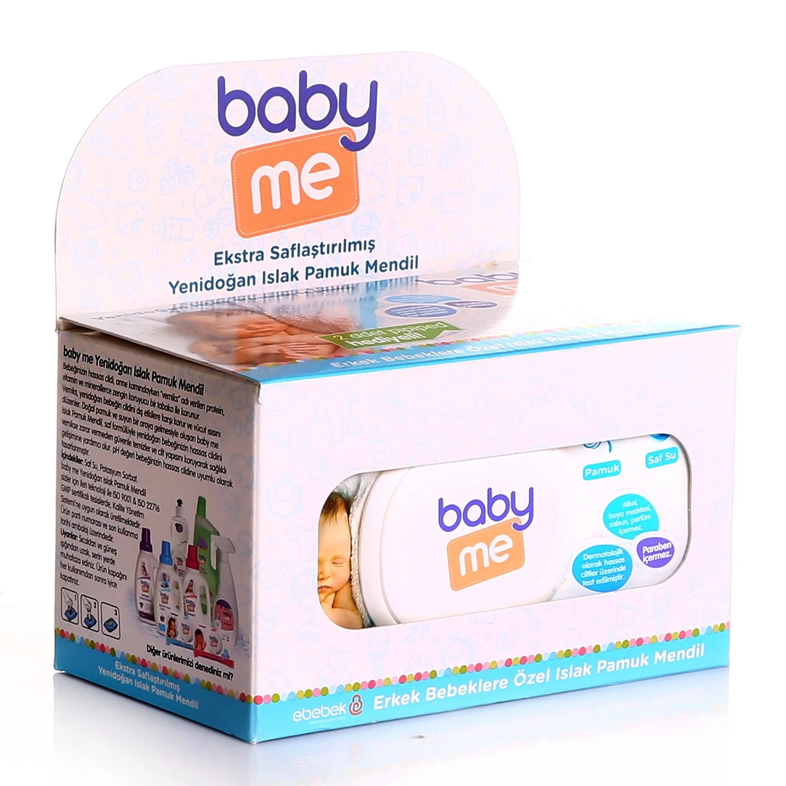 Ebebek Детские & me для новорожденных маленьких мальчиков хлопок влажные салфетки 3x40