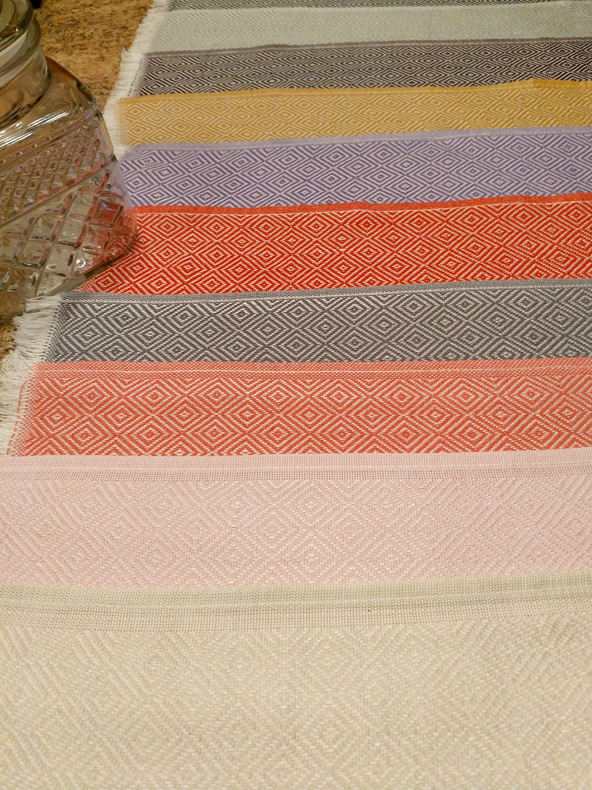 

Diamond Pattern 3 Pieces Mini Peshtemal, 100% Cotton, Kitchen Towel & Drying Towel