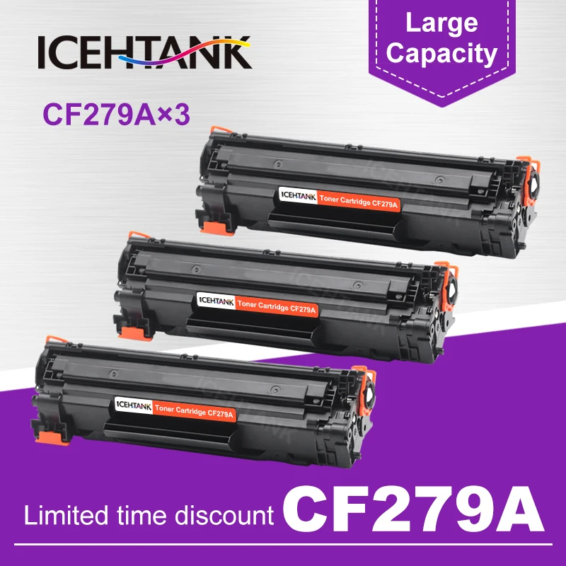 ICHTANK 3 шт. черный совместимый лазерный тонер картридж CF279A 279A 79A подходит для Laserjet Pro
