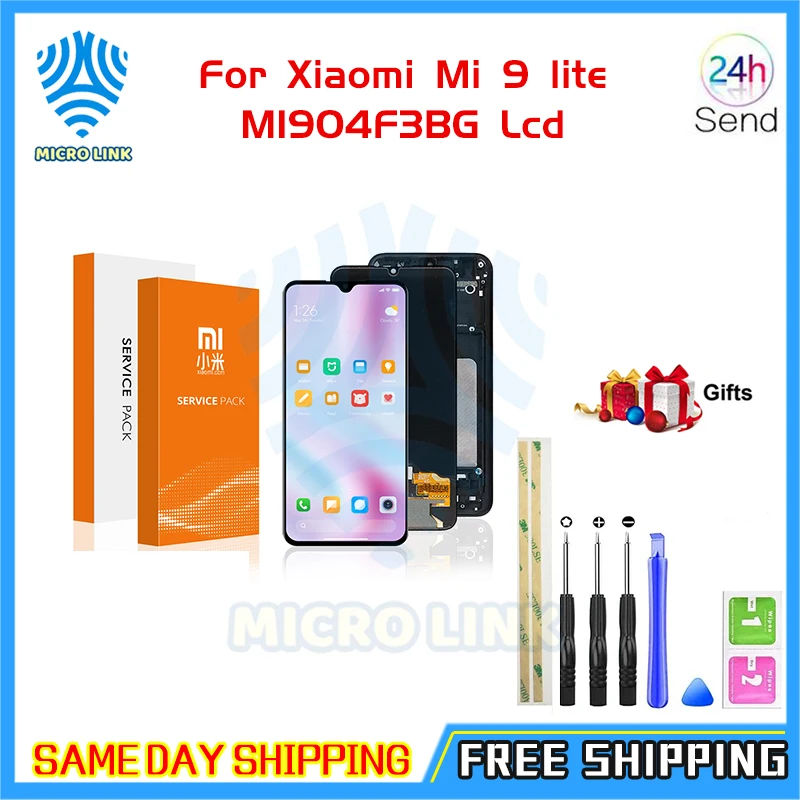 

ЖК-дисплей 6,39 ''Super AMOLED Mi CC9 для Xiaomi CC9, дисплей, сенсорный экран, дигитайзер в сборе для Xiaomi Mi 9 lite M1904F3BG LCD