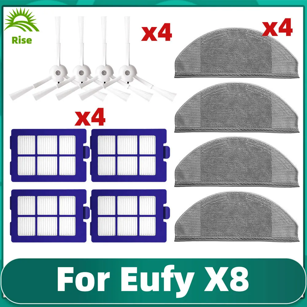 Replacement Parts for Anker Eufy RoboVac X8 Series Hybrid Vacuum Cleaner Main Side Brush Mops Rag Hepa Filter Spare Accessories