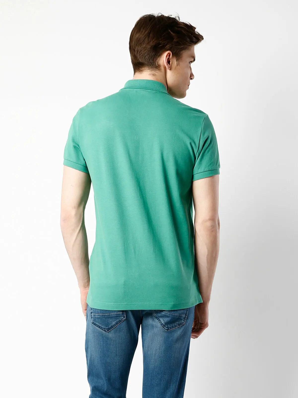 Мужская футболка-поло Colins зеленая с коротким рукавом CLTKTTSHM0766200 | одежда