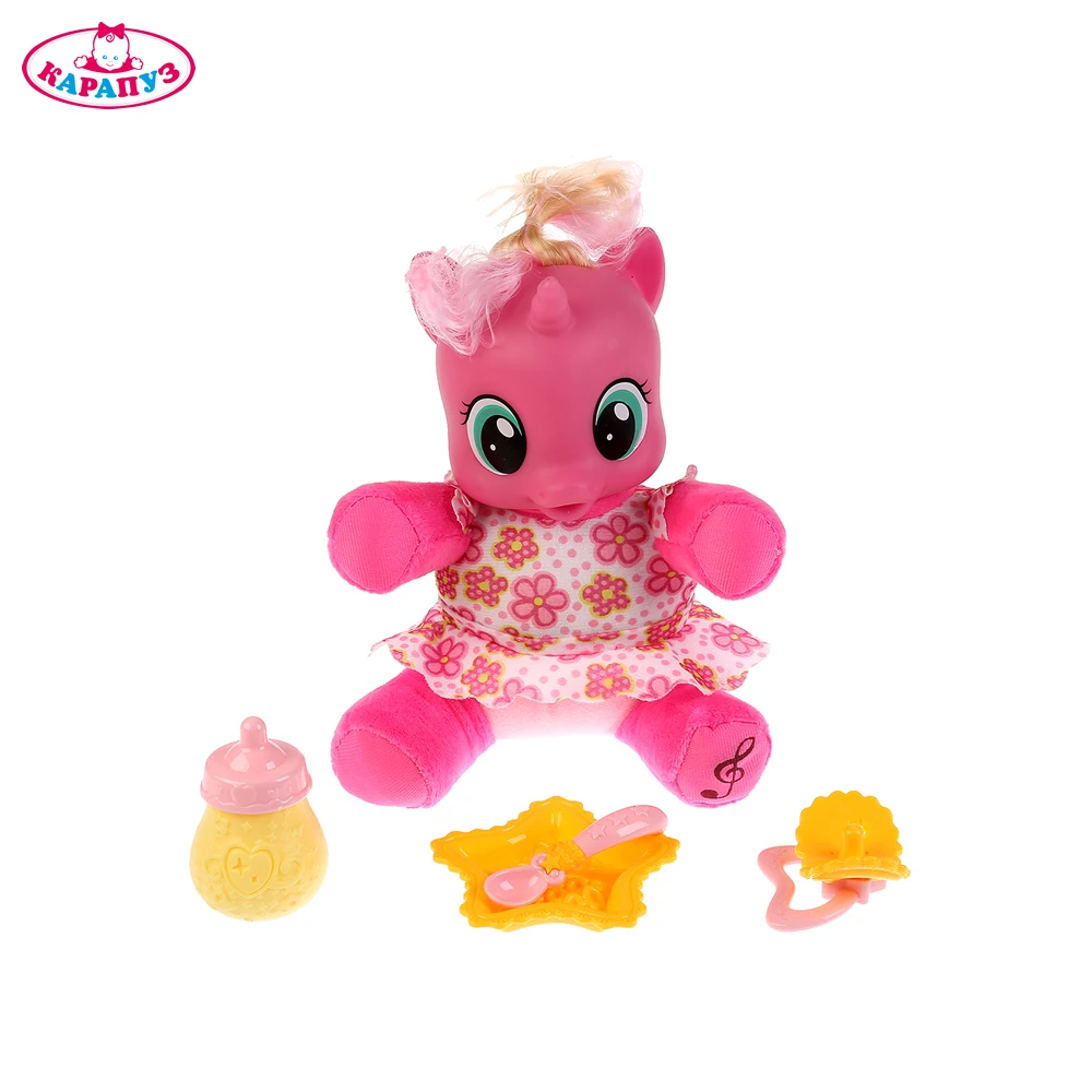 Пони КАРАПУЗ 20см мягкое тело 4 функции со светом и звуком 5 фраз песня аксессуары