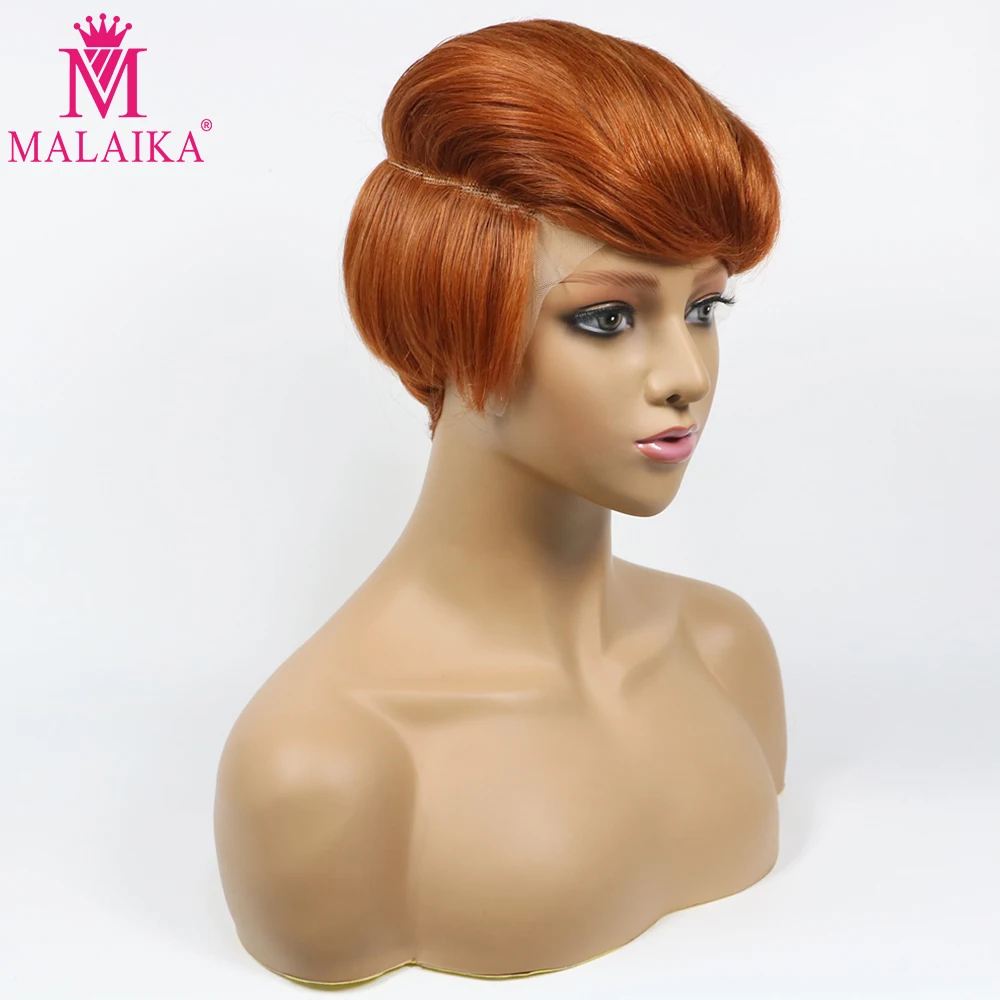 

Парик из коротких волос Malaika с эластичной резинкой и регулируемыми модными кружевными париками 360x1 #350 Giner Color Bug 1B/27, парик на сетке для черных женщин
