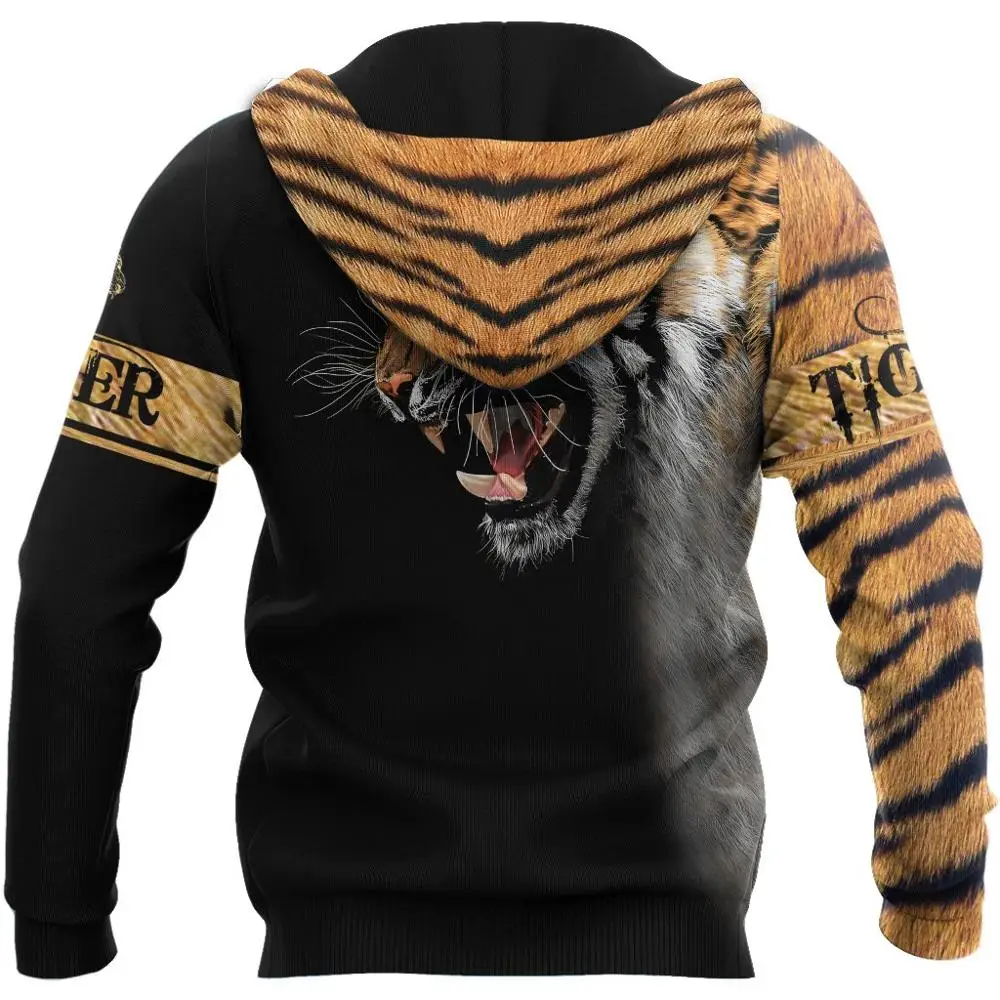 

Fashion Autumn Hoodies Premium Tiger Skin 3D Printed Mens Sweatshirt Unisex Zip Pullover Casual Jacket