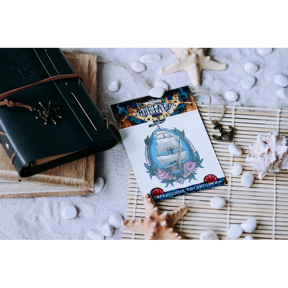 Tattoo sticker MneTatu "Ship" Sea | Temporary Tattoos