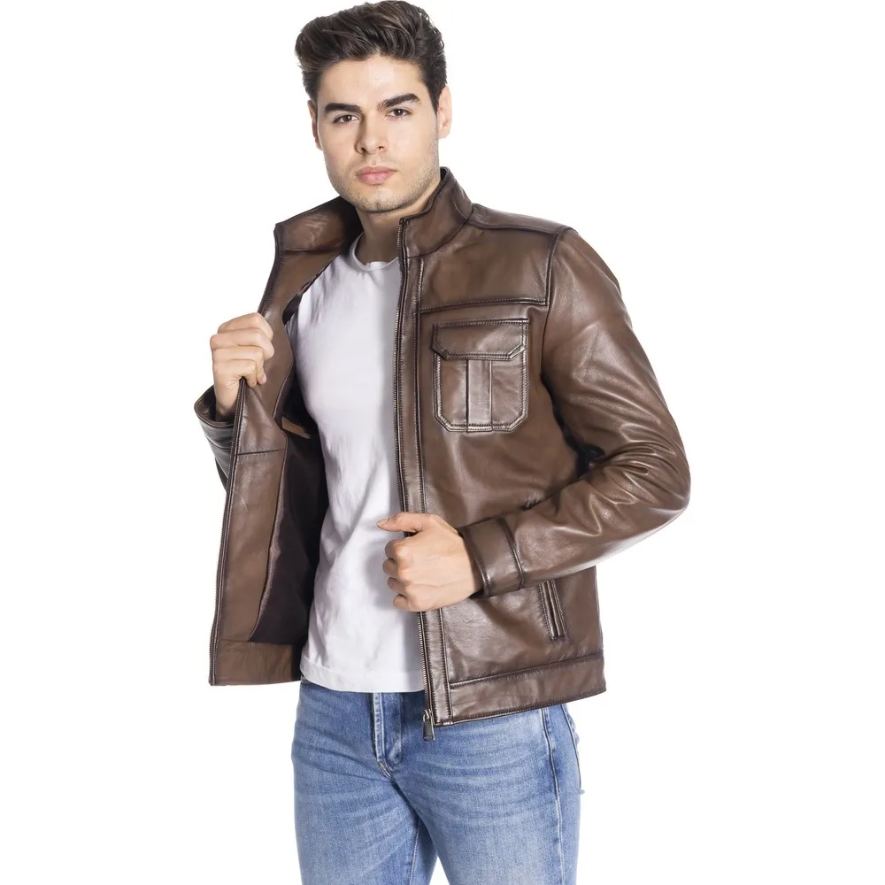 

Men's Genuine Leather Coats Leather Jacket 1st Grade sheepskin coat genuine leather Vintage men's formal casual winter jacket so