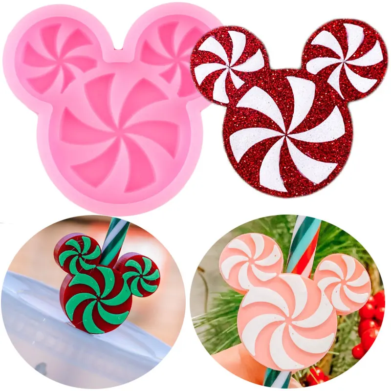 

Disney Swirl Mickey Head Phone Grip Silicone Mold Straw Topper Epoxy Resin Molds DIY Badge Reel Craft Keychain Jewelry Moulds