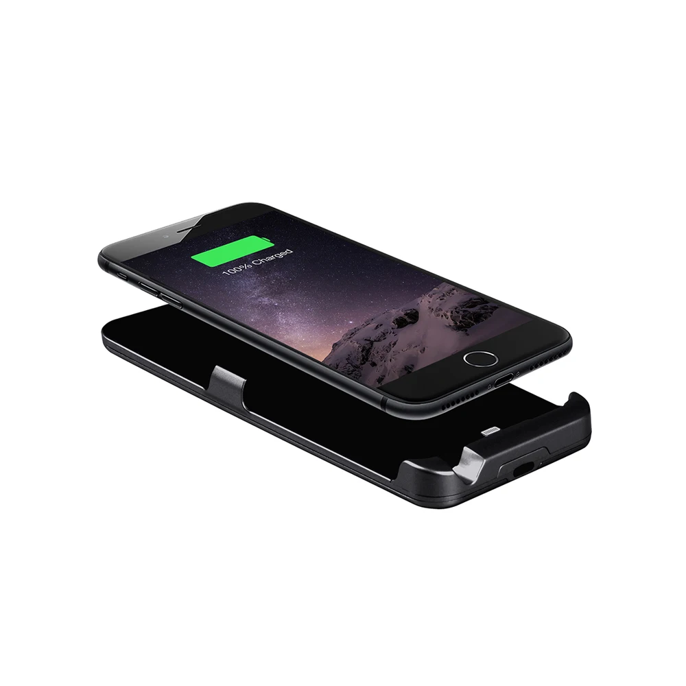 Чехол аккумулятор INTERSTEP для iPhone 6+ 7+ 8+ 5000мАч черный матовый|Чехлы с аккумулятором| |