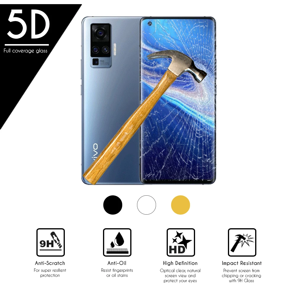 5D Полноразмерное закаленное защитное стекло для смартфона Y51 5G (5G) 6 56" |