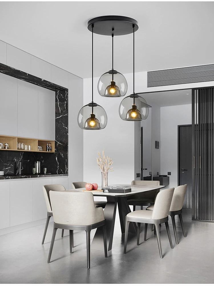 Подвесная лампа для столовой кухни домашний декор современные стеклянные шары E27