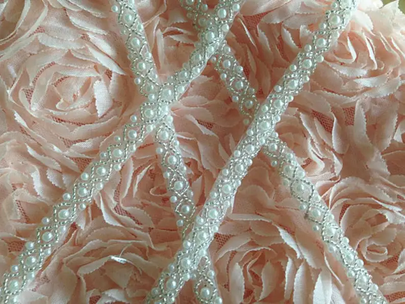 9 ярдов бисером кружевной отделкой Туфли цвета слоновой кости с для свадьбы