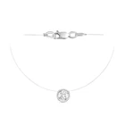 КОЛЬЕ бижутерия, покрытие - серебрение, вставка - фианит (недрагоценный камень)