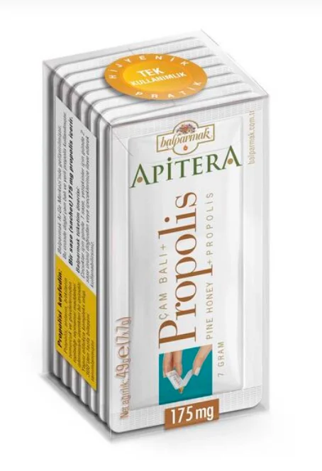 Мед палец Apitera прополис натуральная чистая пчела чудо 7x7:49 г 2 коробки: 14x7 :98