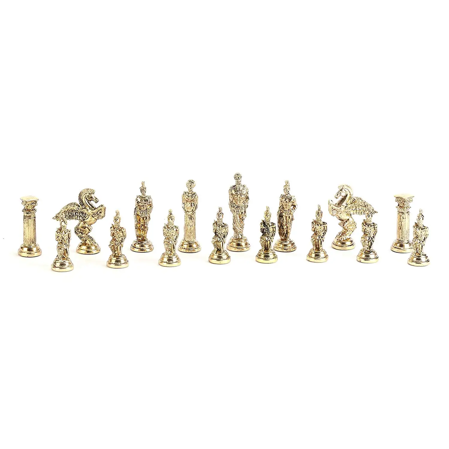 Mythologic Pegasus Figures Metal Chess Set for Adult Handmade Pieces and Marble Design Wood Board King 9.5cm | Спорт и развлечения