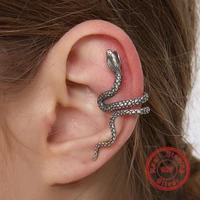 100 925 sterling silver snake without piercing earring earcuff for women men gothic punk ear clip cuff non pierced jewelry gift