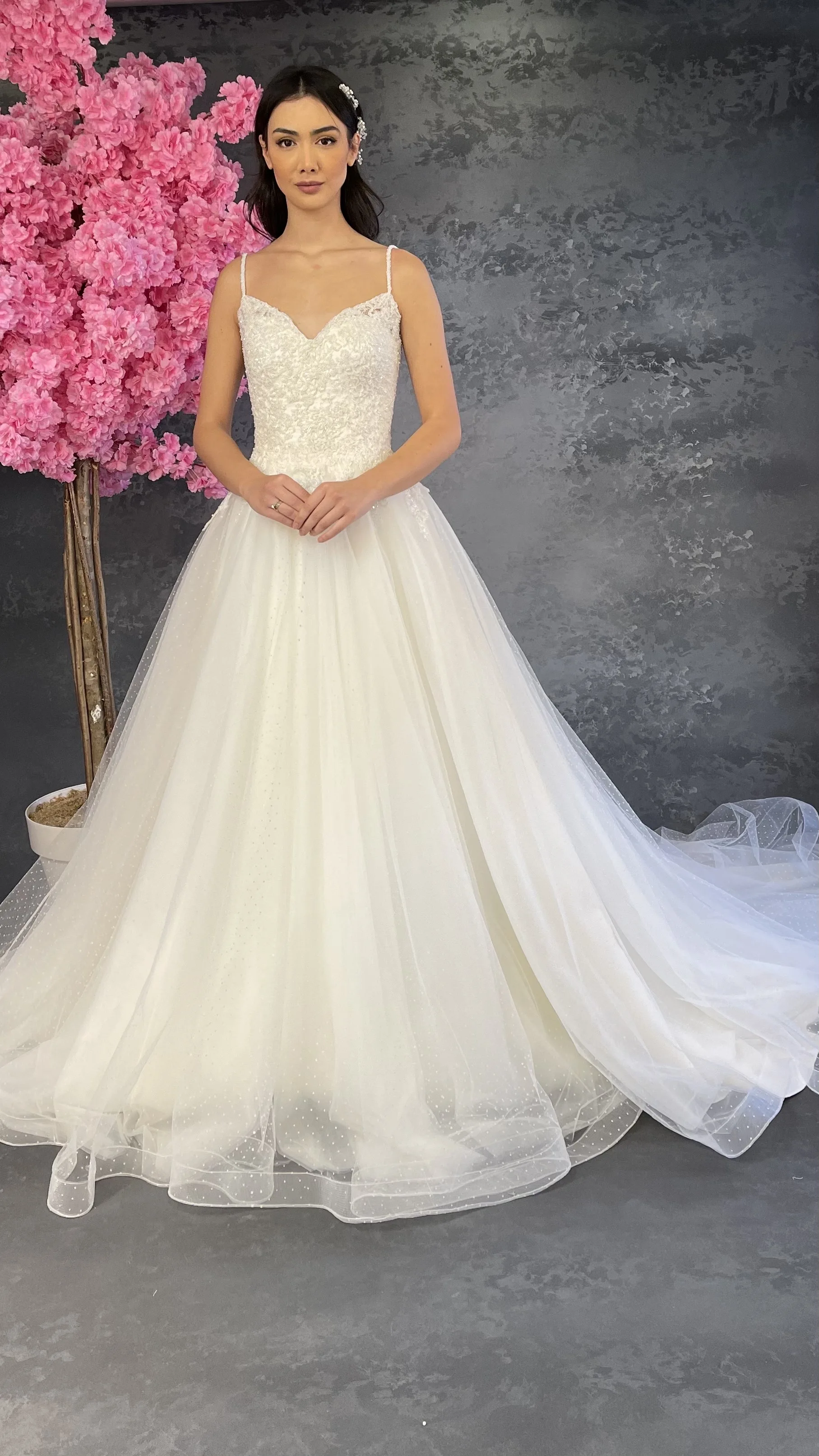 

Polka Dot Tulle Skirt Helen Wedding Dress 2021 Bridal Bride Evening Dress Party Qualty Woman Models Abiye Bridesmaid Dresses