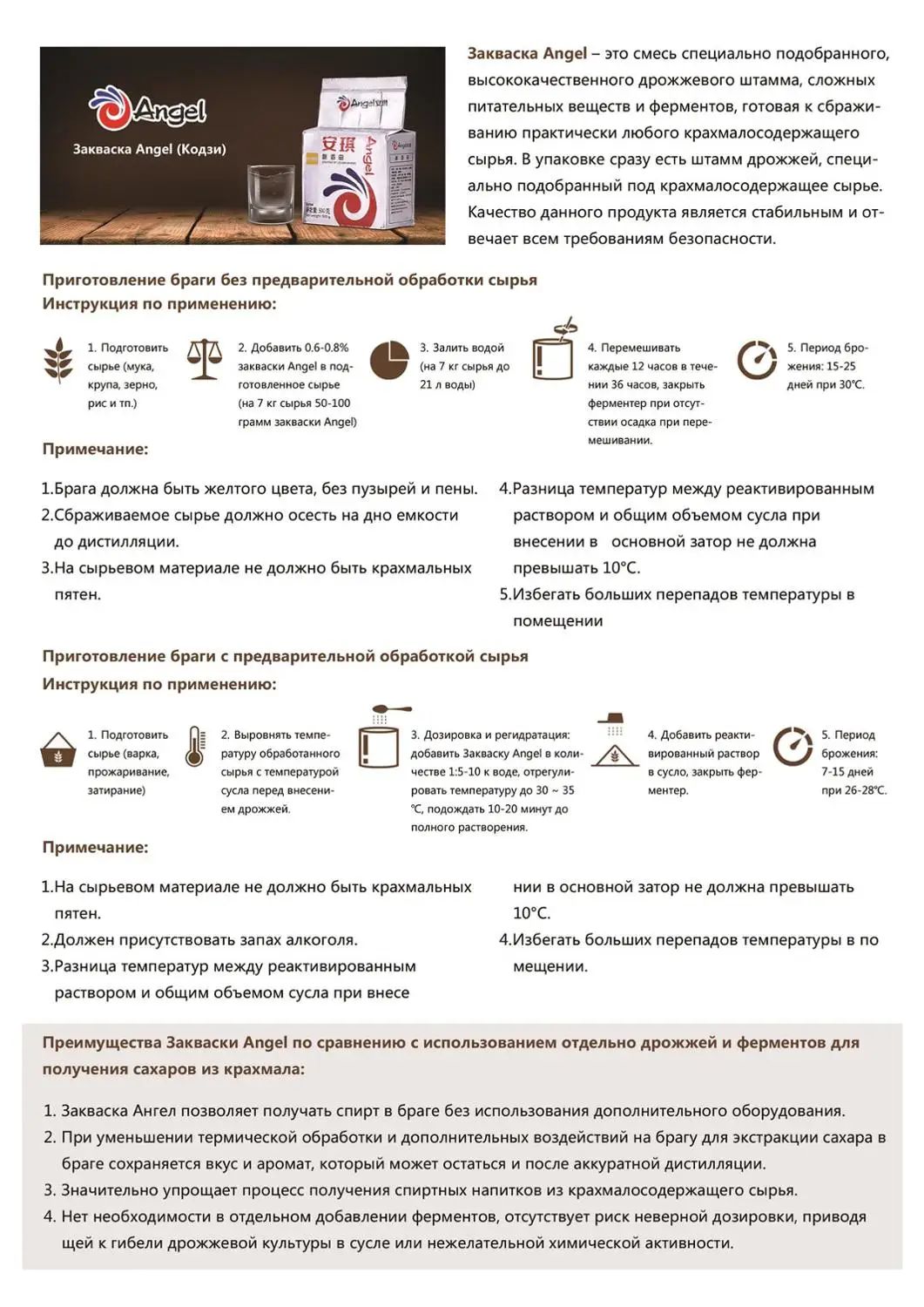 Дрожжи для самогона на крахмалосодержащее сырье Кодзи Ангел &quotAngel&quot