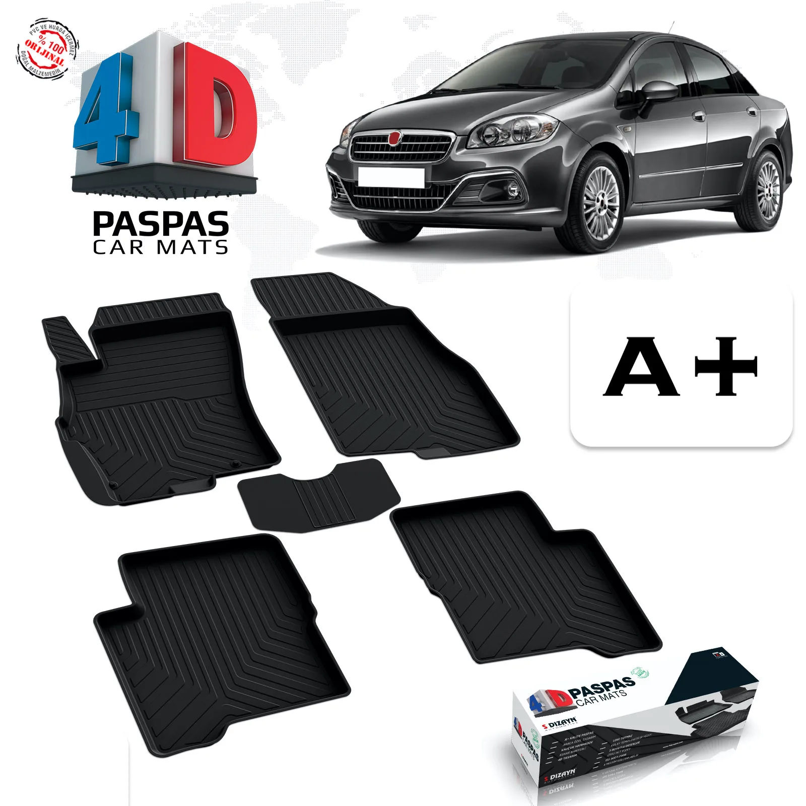 

Резиновый коврик для автомобиля фирмы FIAT LINEA, аксессуар для внутреннего и багажного бассейна, черный цвет, ковер 2007, 2008, 2009, 2010, 2011, 2012, модель