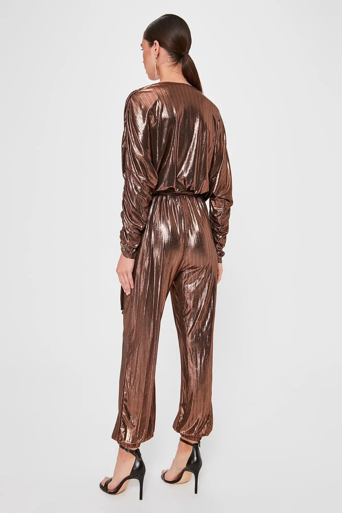 Trendyol Shir Detail комбинезон с v образным вырезом TPRAW20TU0041| |