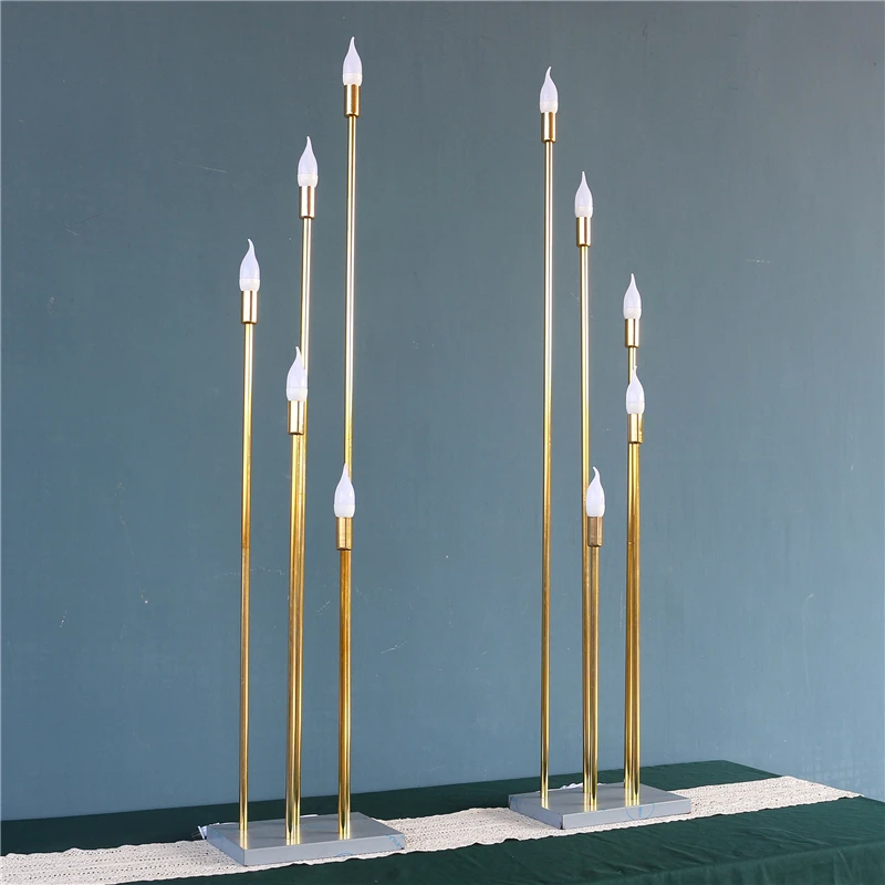 JAROWN-luces de ca&ntilde;a dorada, 10 cabezas, Fondo de boda, utiler&iacute;a para fiesta, decoraci&oacute;n del hogar, candelabro electr&oacute;nico alto, decoraci&oacute;n de jard&iacute;n-3