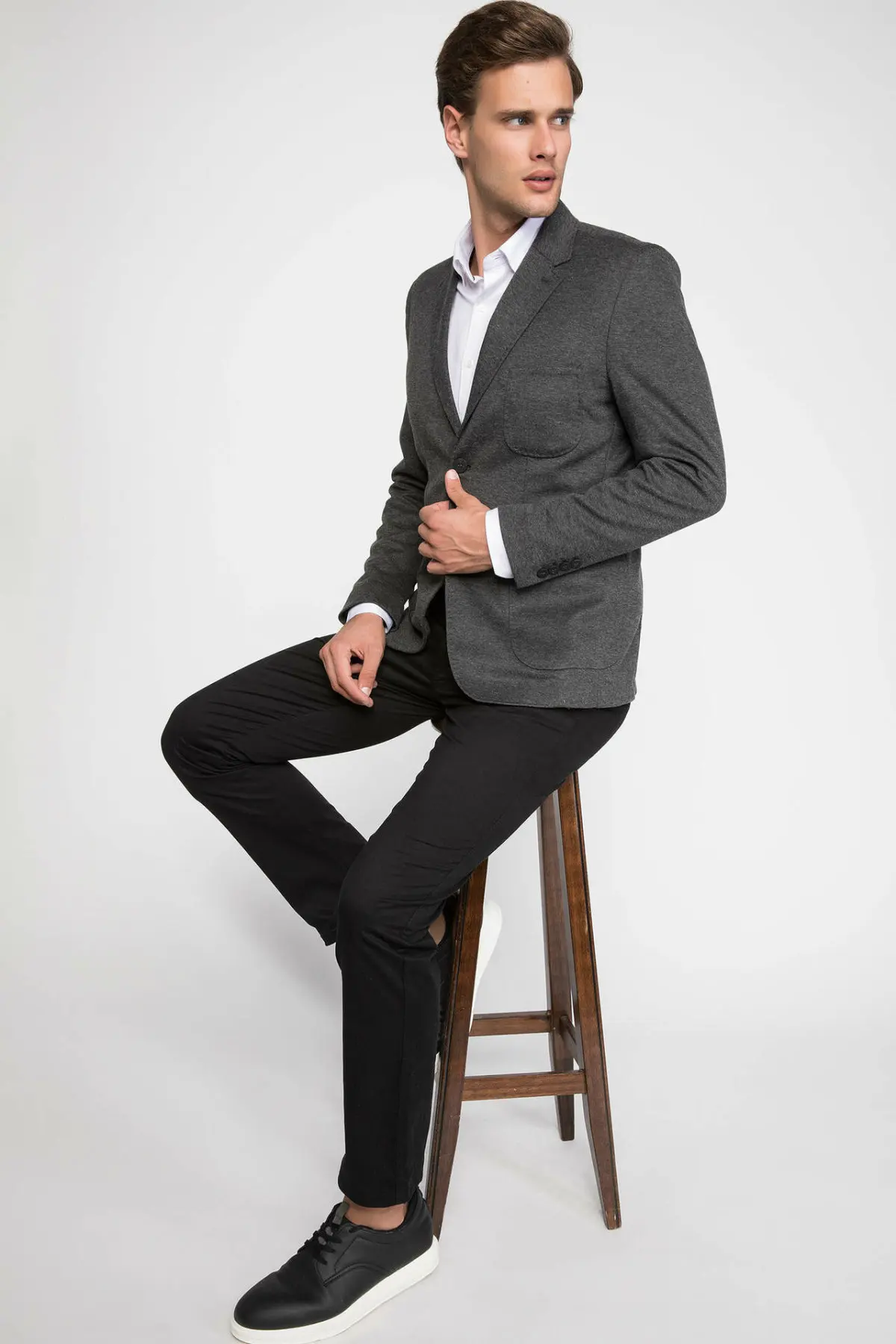 DeFacto новинка модный роскошный мужской блейзер брендовый высокое качество