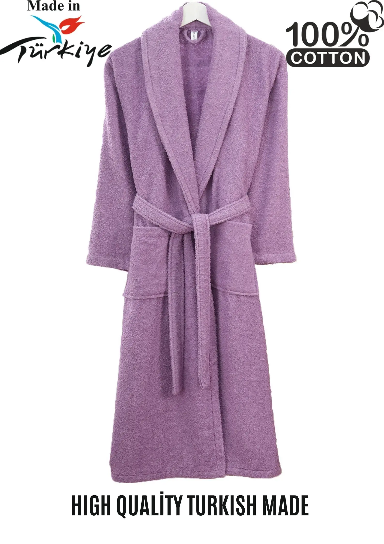 

100% COTTON PURPLE BATHROBE