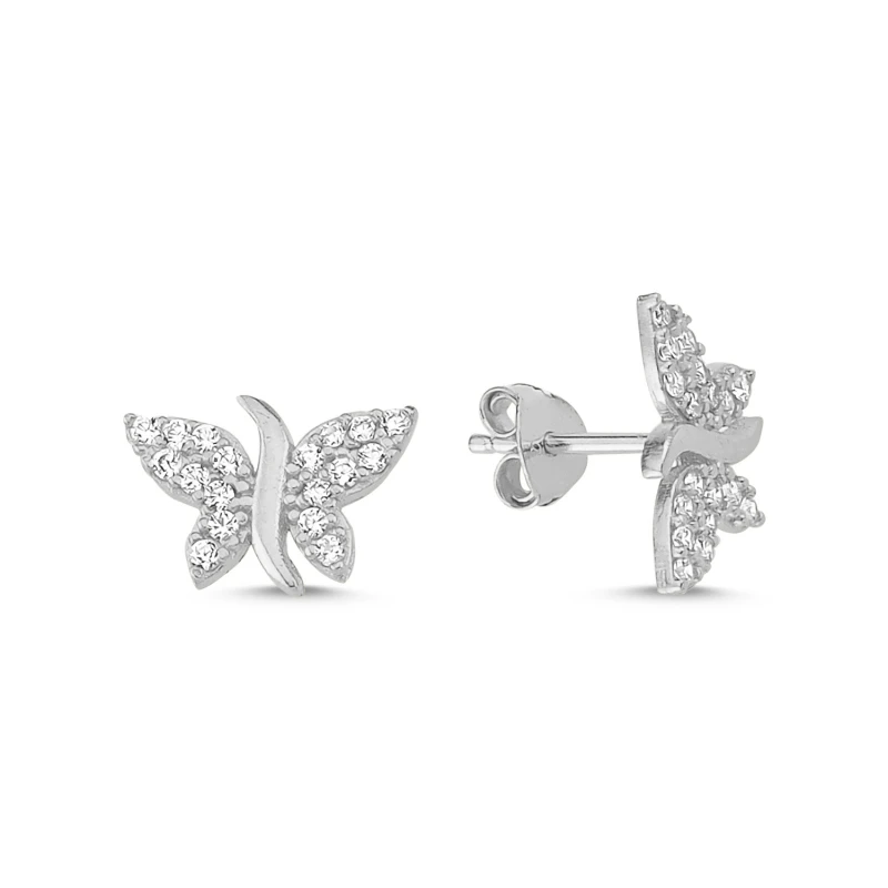 

Серебряные 925 пробы Серьги-бабочки из циркона
