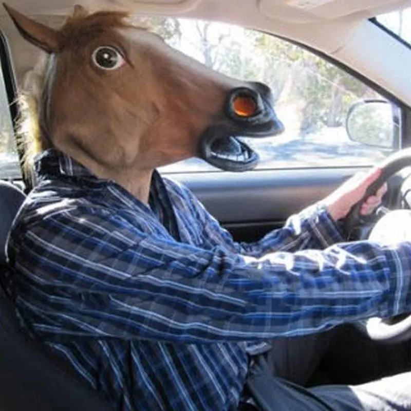 Хэллоуин страйкбола Маска Лошадь латексный головной убор животное страшные