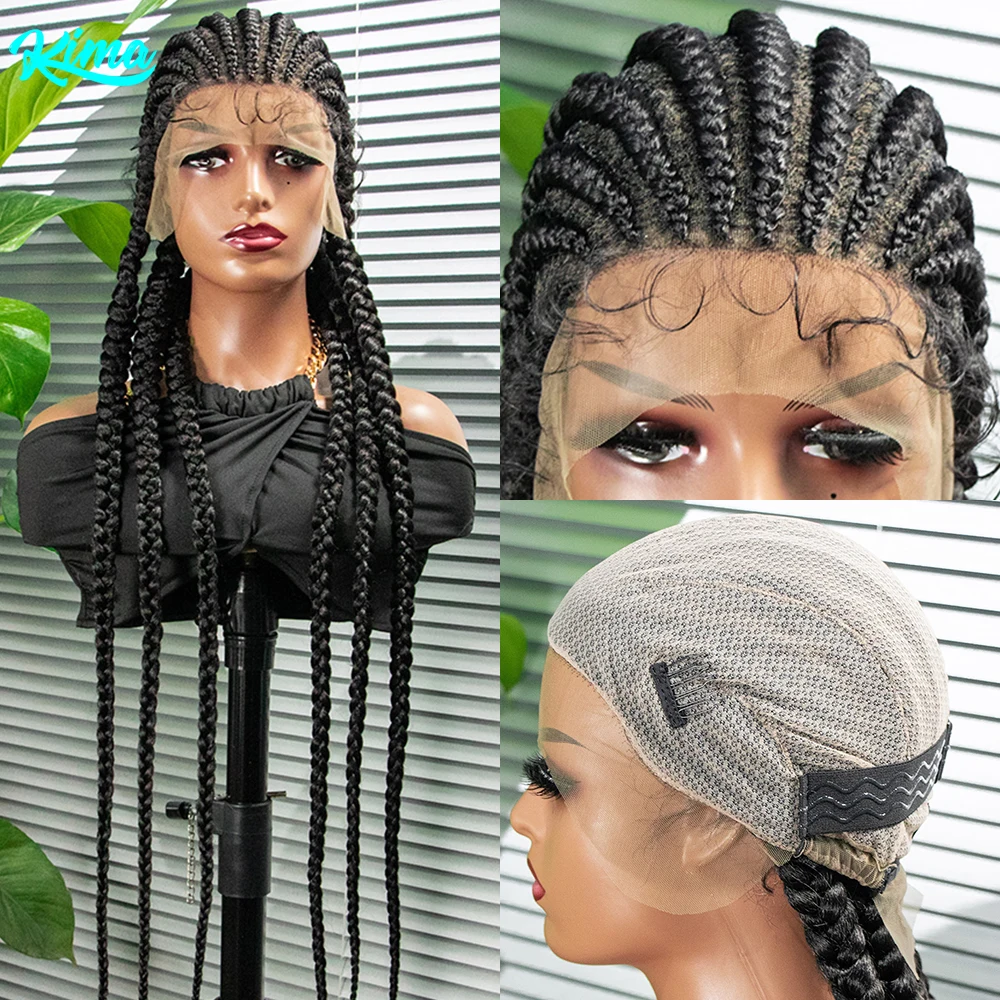 

2022 New Arrival Synthetic Full Lace Wig Braided Wigs Braid African With Baby Hair Braided Lace Front Wigs 36 inches 11-6 Braids