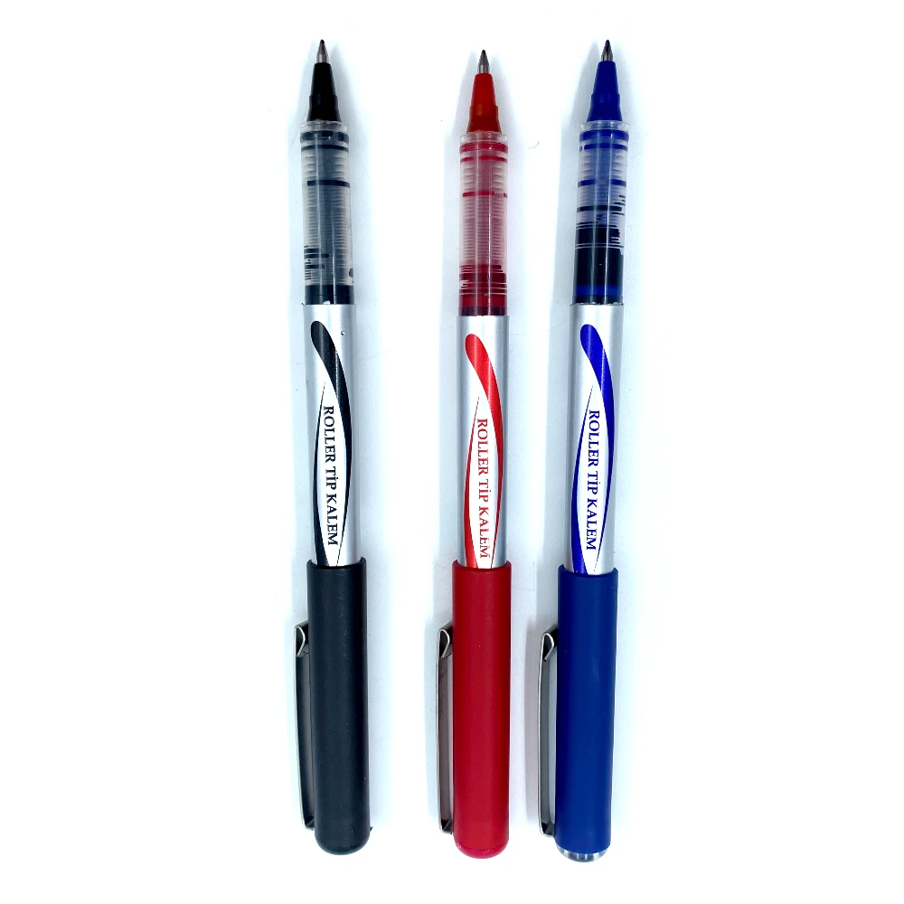 

Roller Pen Liquid Ink 0.5mm 12 Pcs Red Blue Black High Quality Turkish Brand Product School Office Sign Student Stationary Write