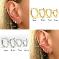 1 pair gold cz small hoop huggie earrings womens cartilage earrin minimalist jewelry for girlfriends gifts