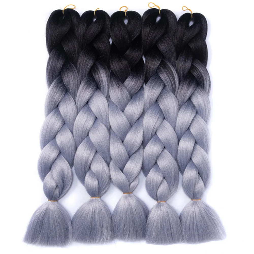 Омбре Джамбо плетение волос удлинители синтетические термостойкие волосы