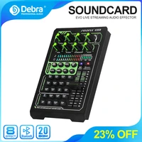 debra evo audio interface microphone external sound card with bluetooth built in large capacity batteryfor live broadcast