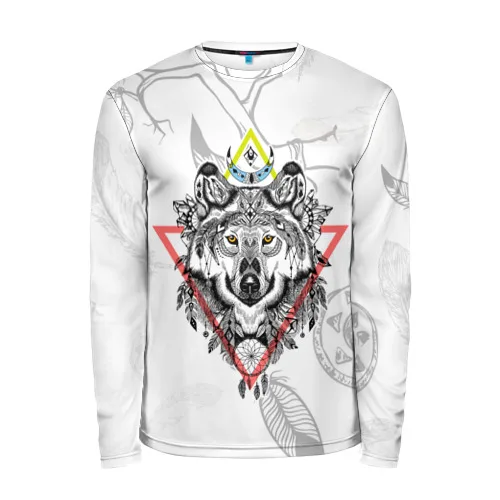 Мужской лонгслив 3D Волк для мужчин спорта и отдыха путешествий Спортивный стиль