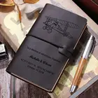 Кожаный журнал, дневник, журнал для путешествий с текстом на заказ, блокнот для письма, Подарок на годовщину, день рождения, Рождество