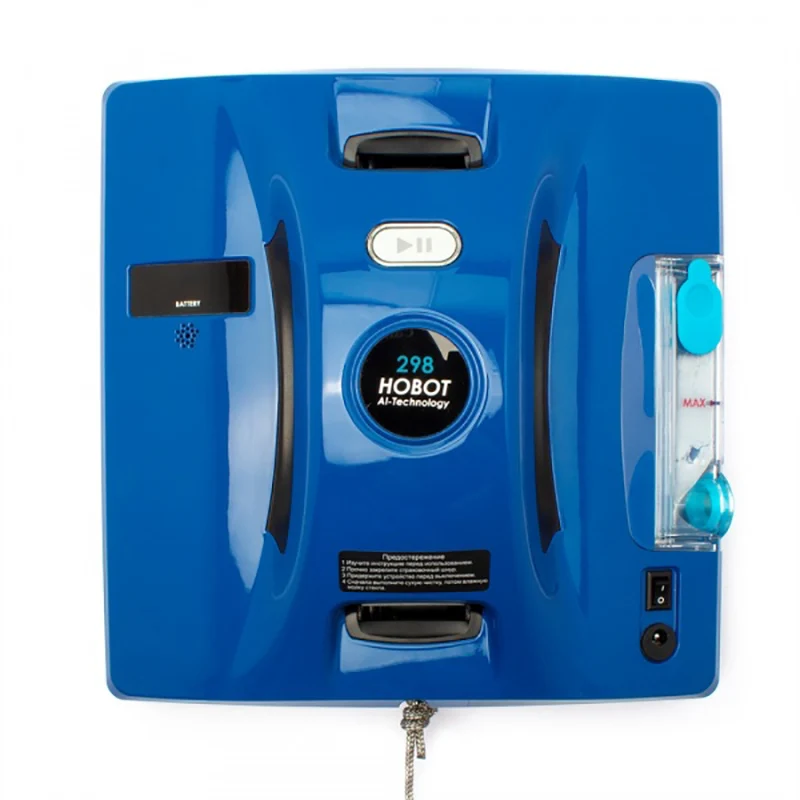 НОВИНКА! Робот для мытья окон HOBOT 298 Ultrasonic с распылителем и возможностью управления со смартфона, синий