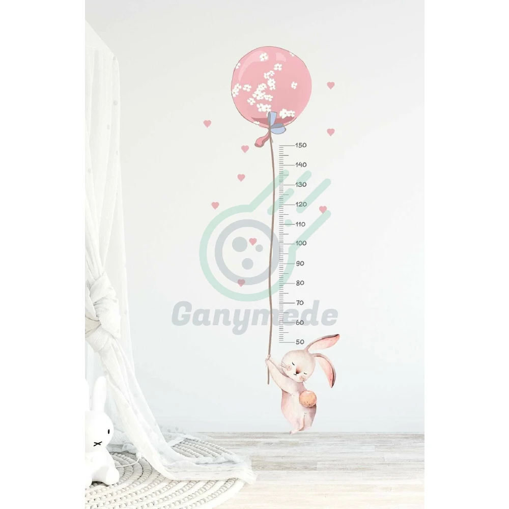 

Bunny Height Gauge Wall Sticker Set with Balloons. Decorating Your Children's Rooms. See It Grow.