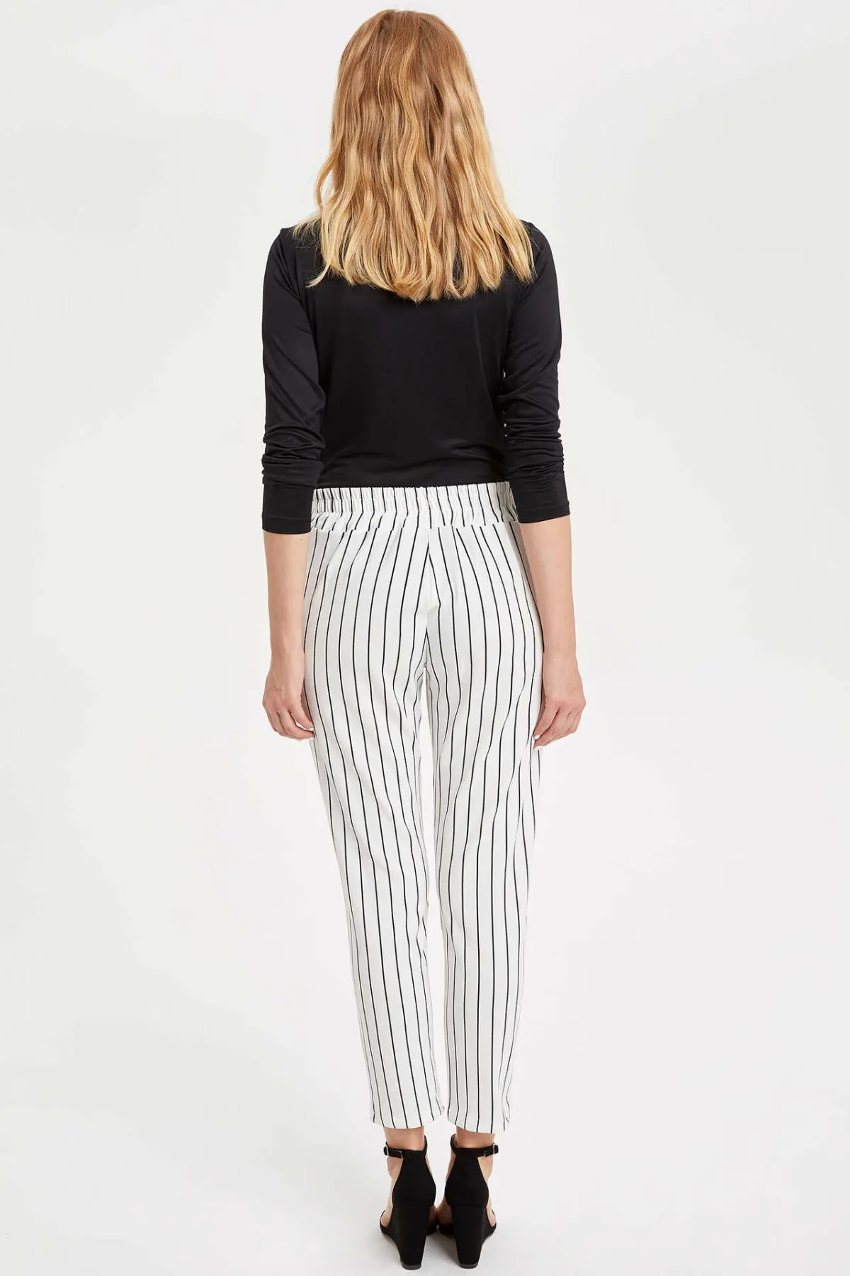 DeFacto простые женские брюки элегантные Полосатые Ремни высококачественные