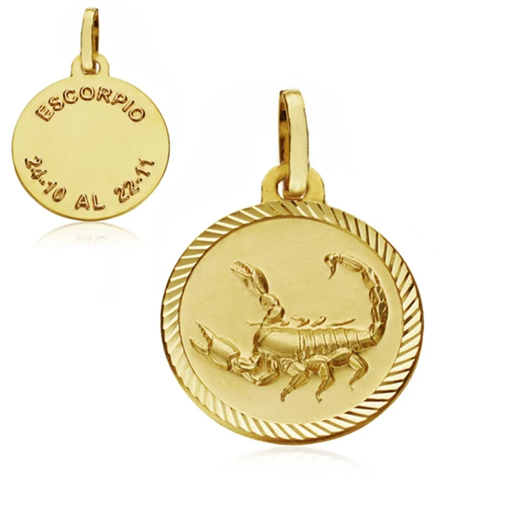 Медаль 18k gold horoscope Scorpio 16 мм. Знак зодиака [AA7411] | Украшения и аксессуары