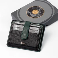 fashion luxury slim male genuine leather small wallet business style credit card holder black green for women small wallet unisex