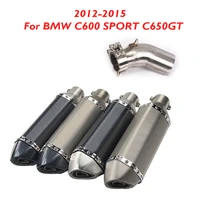 motorcycle exhaust system full muffler silencer baffle tip connect link tube pipe for bmw c600 sport c650gt 2012 2015